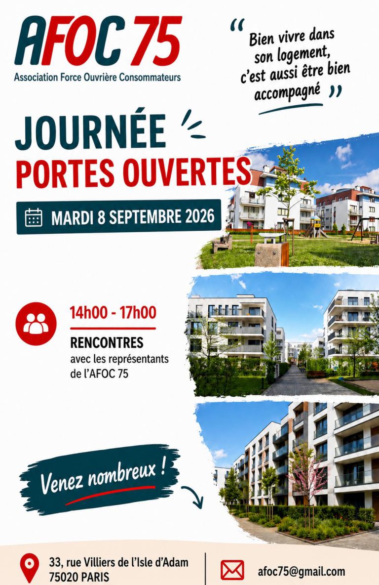 Affiche de la journée portes ouvertes de l’AFOC 75, mardi 8 septembre 2026.